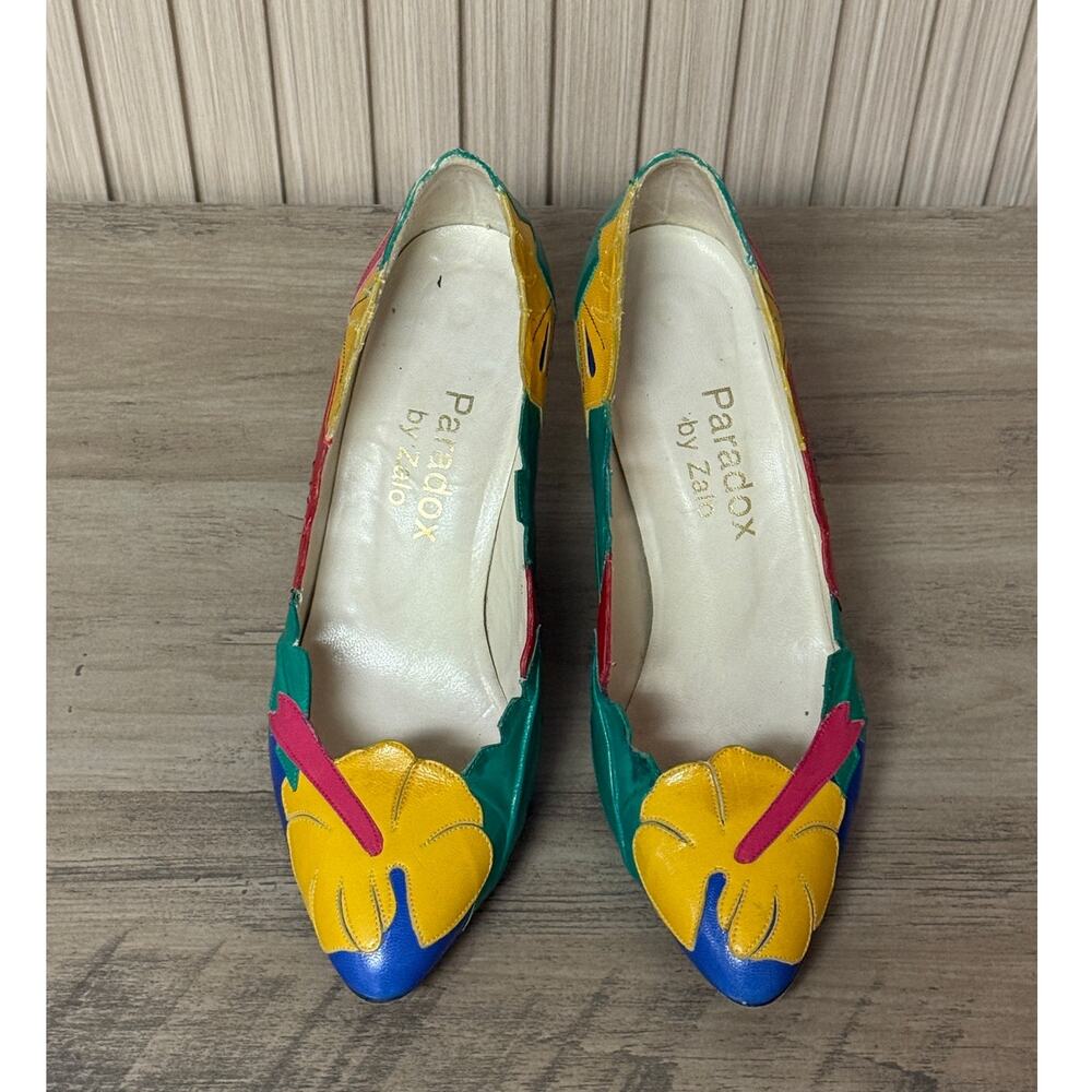 PARADOX by ZALO Multicolored Leather Kitten Heels Women’s Size 6M - Picture 2 of 13